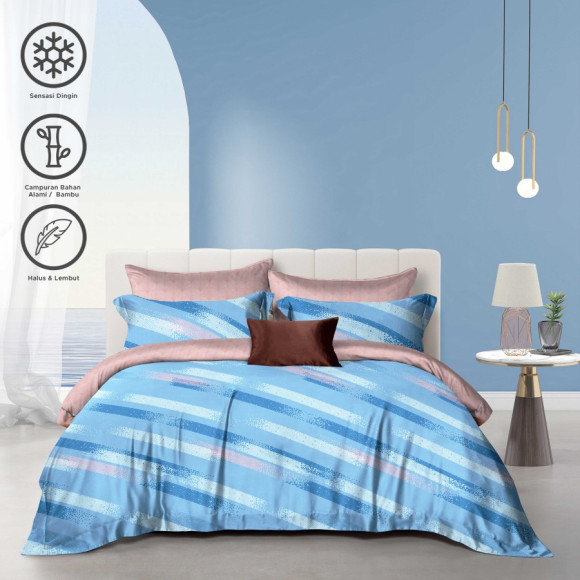 TOMOMI - BED SHEET SET/ SPREI SET TENCEL TOUCH MOJI BLUE