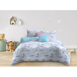 Akemi Cotton Essentials Jov Kids SketchySkies BedSheet Set & Bed Cover