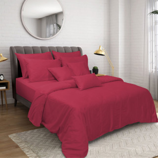 AKEMI Cotton Select Colour Array Goji Red Fitted Sheet Set 