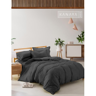 Kanaya Organic Washed Fibre Comforter Set Lorca Grey