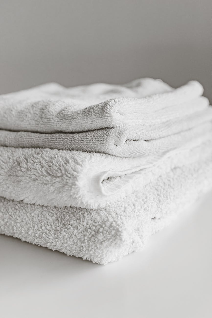 white towels on white table