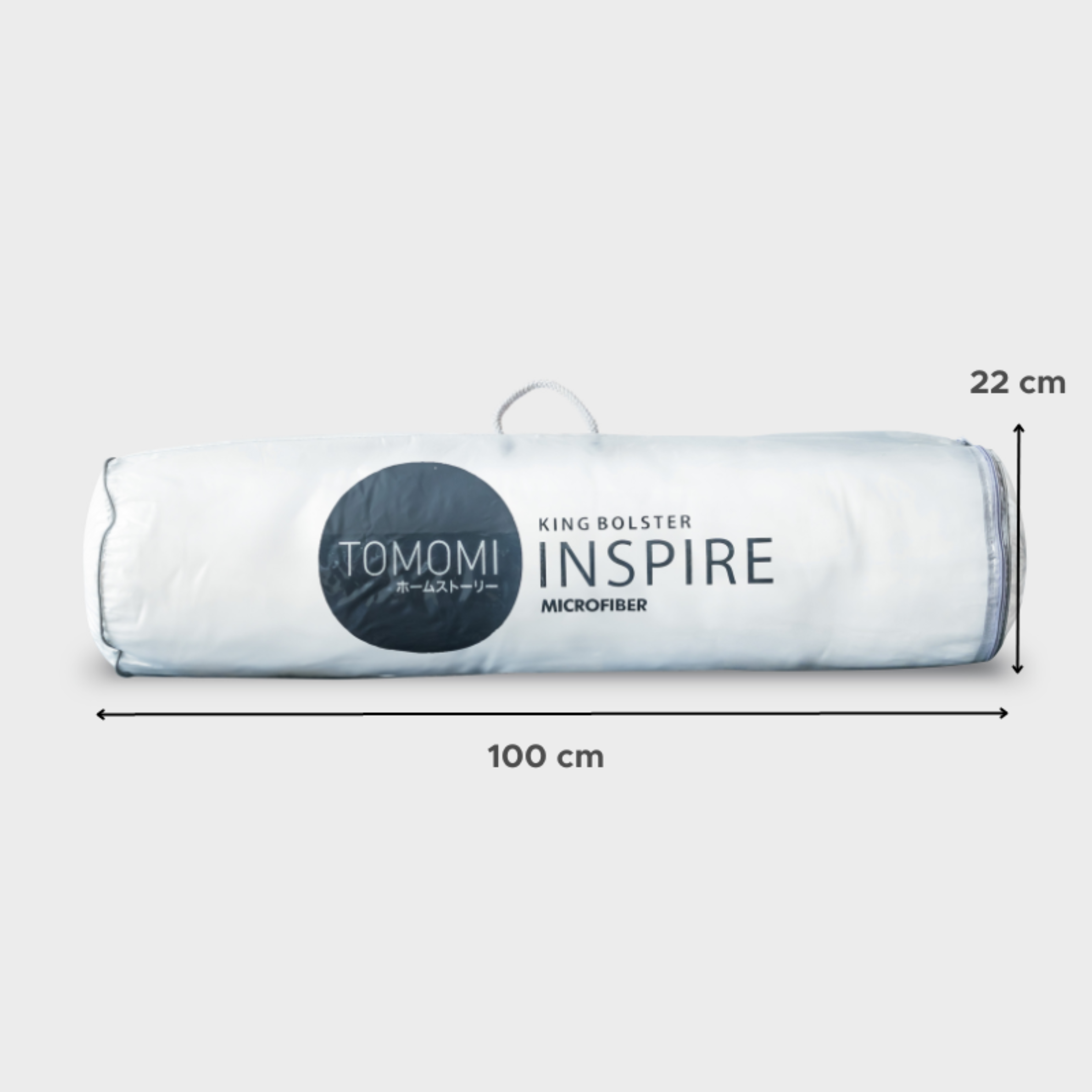 TOMOMI - Bolster King Microfil White 23x100cm