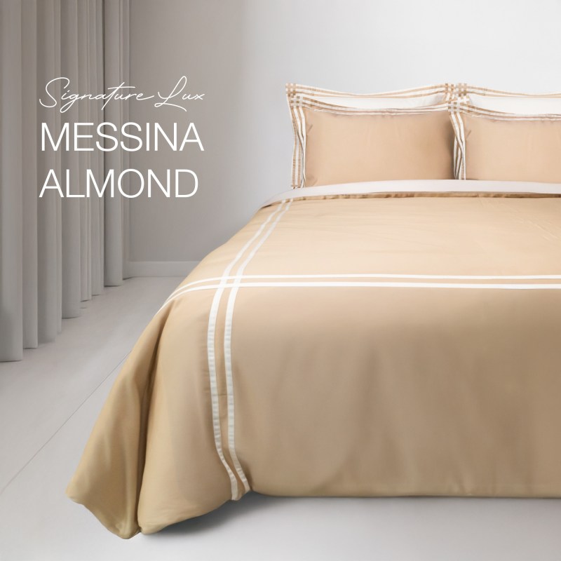 NINA MG - Signature Lux Messina Almond Fitted Sheet | Quilt Cover