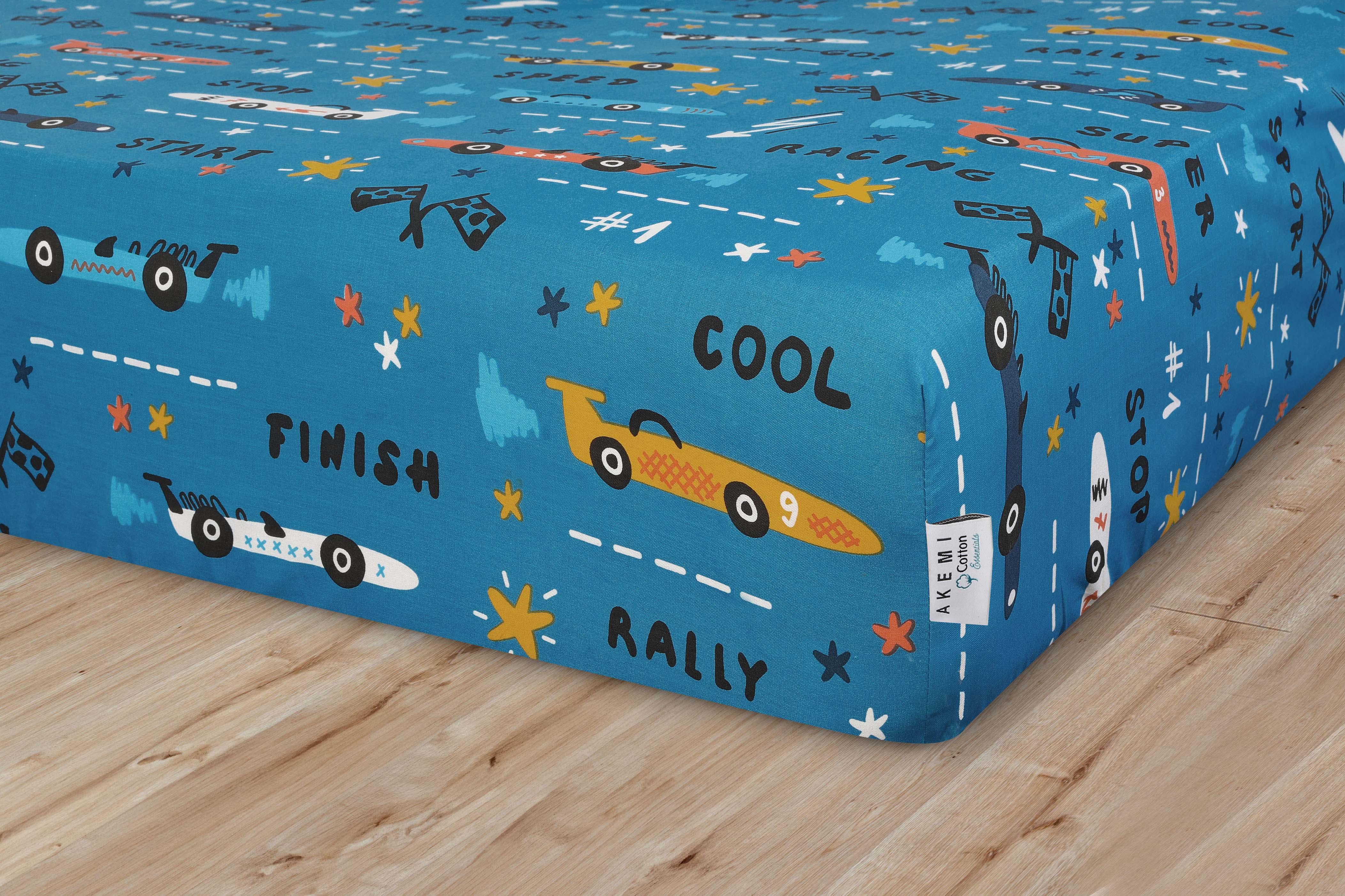 AKEMI Cotton Essentials Jovial Kids Speed Race Bed Sheet Set - Image 3