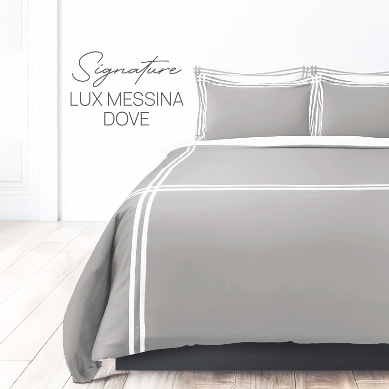 NINA MG - Signature Lux Messina Dove Fitted Sheet | Quilt Cover