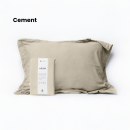 TOMOMI - Two Pillow Case with Sham Orime Nippon Linen | Sarung Bantal Isi 2 Bahan Linen Serat Rami - Cement