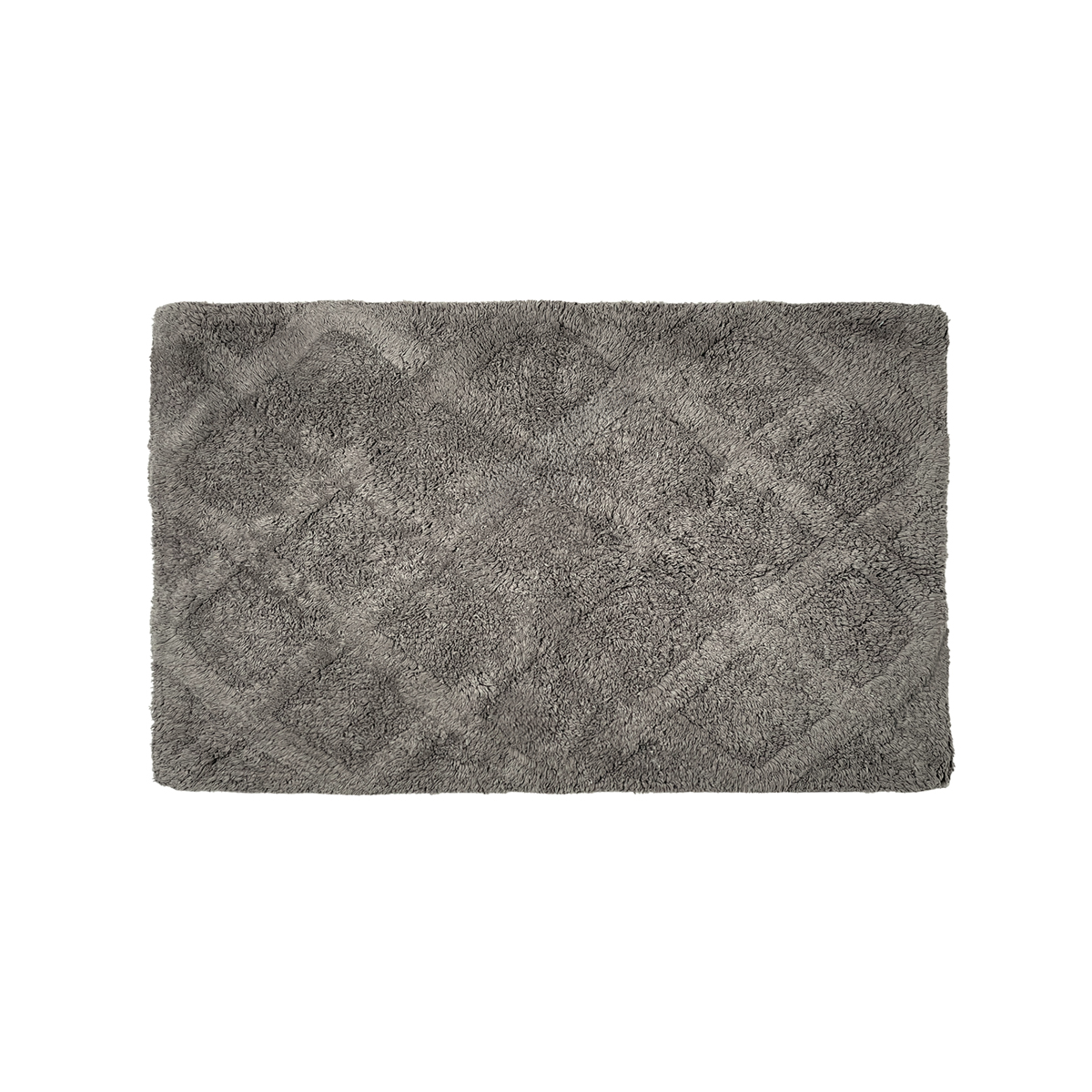 Charles Millen 100% Cotton Anti-Slip Trellis Dark Ash Bath Mat