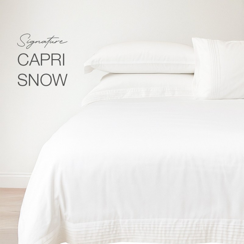 NINA MG - Signature Capri Snow Fitted Sheet | Quilt Cover
