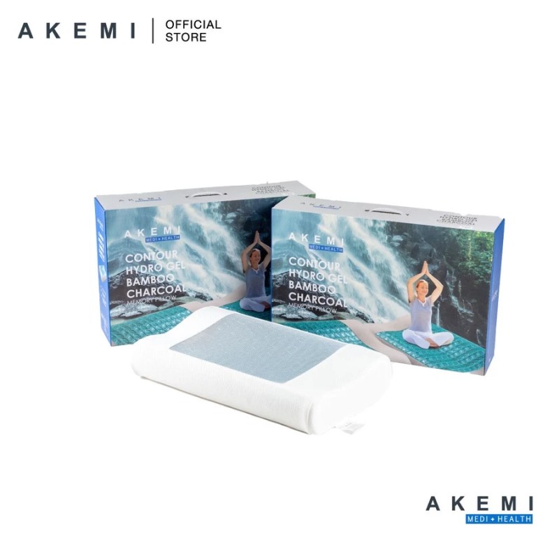AKEMI M+H Contour Hydro Gel Bamboo Charcoal Memory Pillow
